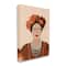 Stupell Industries Frida Artist Portrait Orange Floral Blue Bead Necklace Canvas Wall Art
